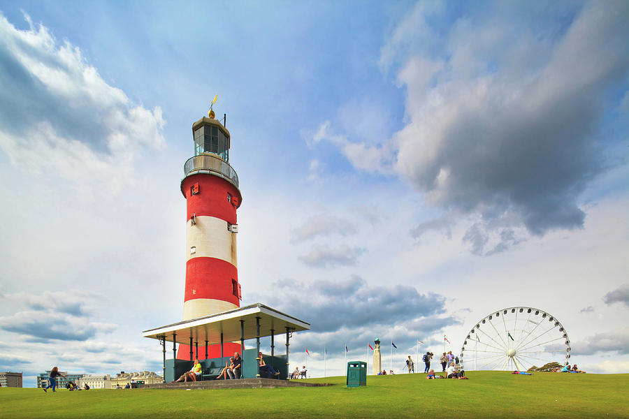 Plymouth Hoe Lighthouse, England Digital Art by Maurizio Rellini