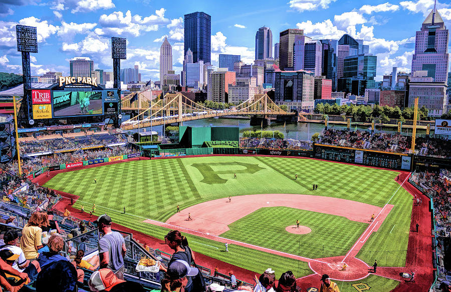 PNC Park Pittsburgh Pirates Baseball Ballpark Stadium Painting by Christopher Arndt