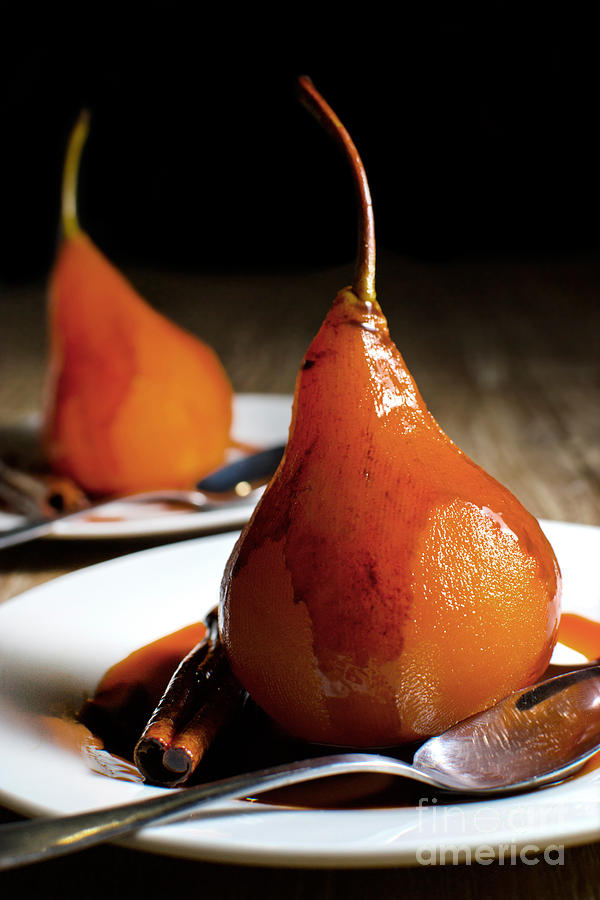 Cherry Photograph - Poached Pears With Cinnamon Syrup by Mehul Naik Cherry Photograph - Poached Pears With Cinnamon Syrup by Mehul Naik