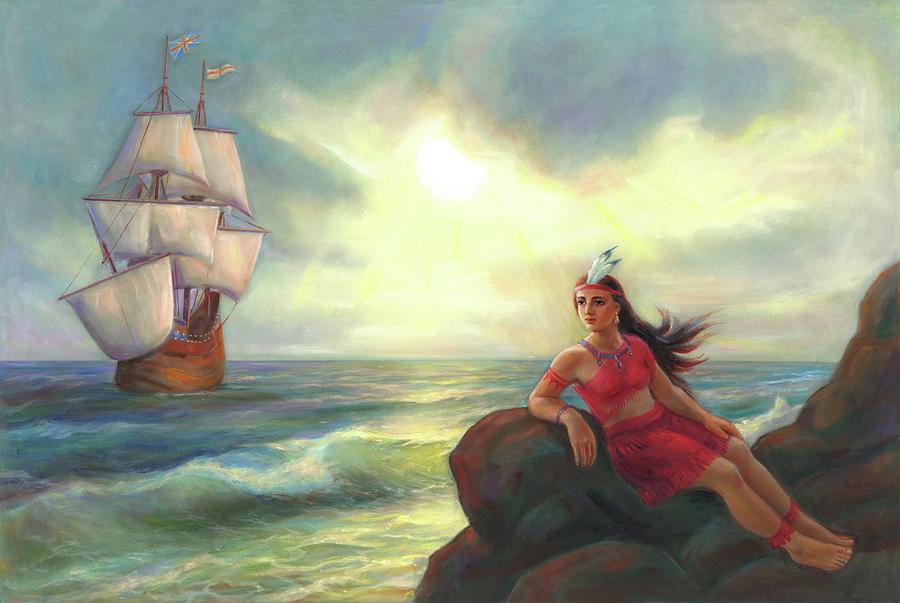 Pocahontas And The Ocean Of Love Painting by Svitozar Nenyuk
