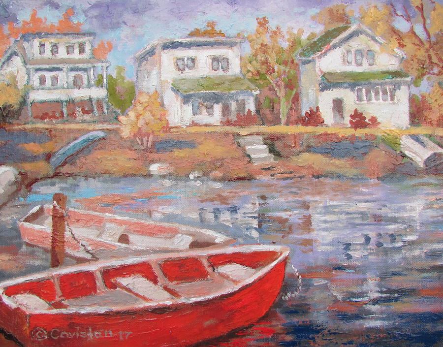 Pocono Lake Painting by Tony Caviston