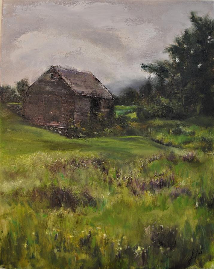 Poestenkill Barn Painting by Lindsay Frost