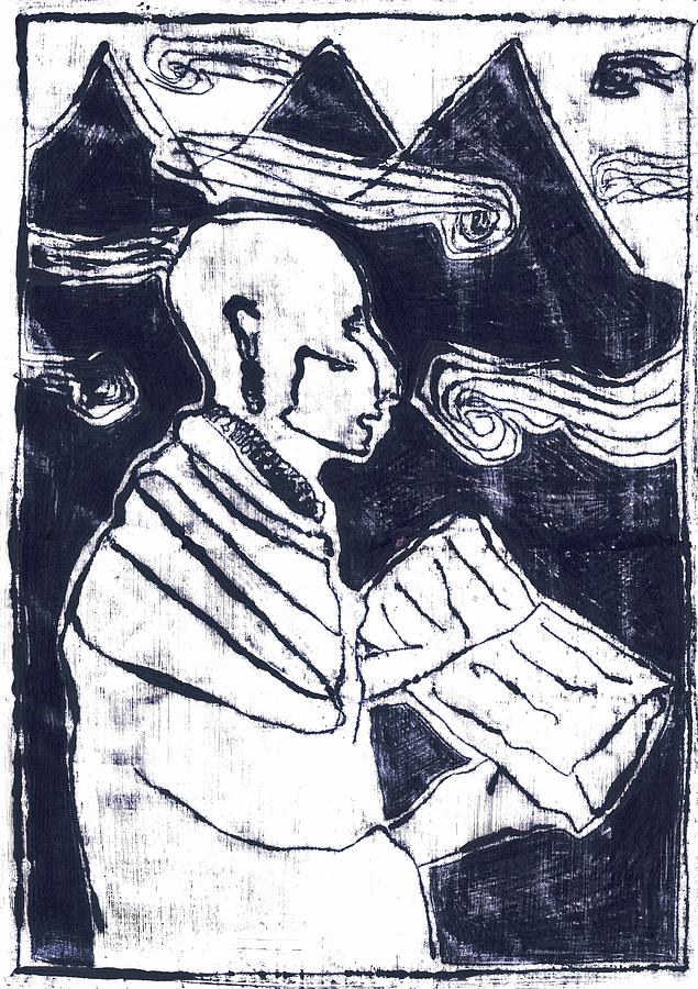 Poet reading to wind clouds otdv3 13 Painting by Edgeworth Johnstone
