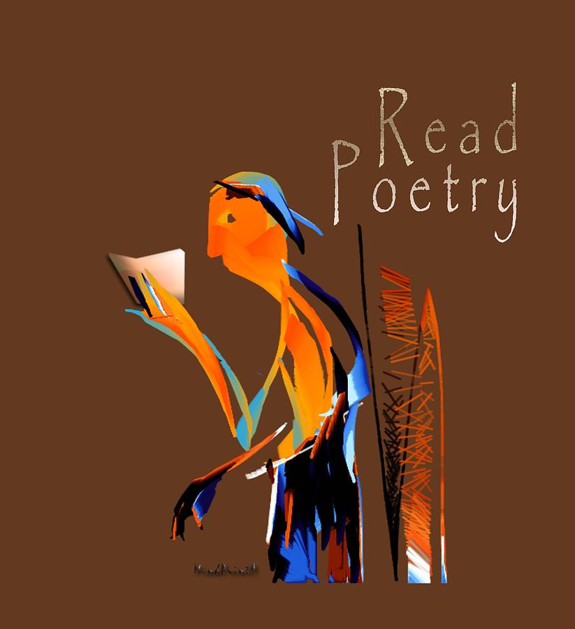 Poetry Reader Digital Art by Asok Mukhopadhyay