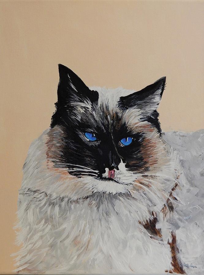 Pogo The RagDoll Cat Painting by Betty-Anne McDonald