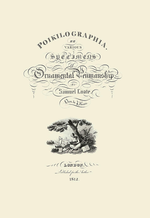 Handwriting Painting - Poikilographia (book cover) by Samuel Coate