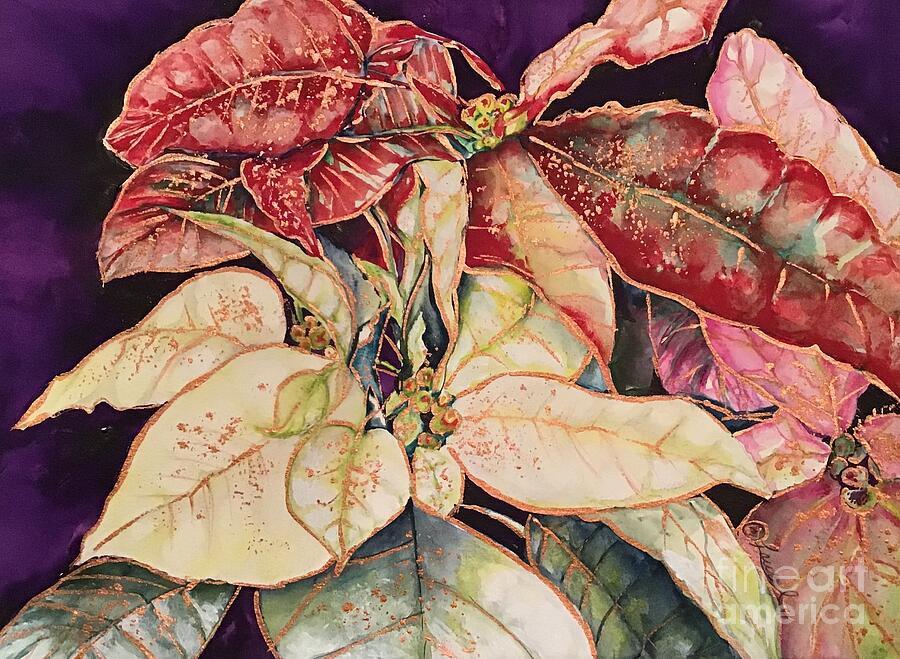 Poinsettia BLING Painting by Laurel Adams