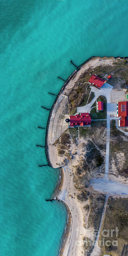Point Betsie Lighthouse 1x2 Aerial Photograph
