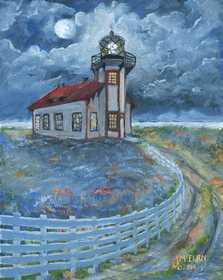 Point Cabrillo Lighthouse Painting by Jerry McElroy