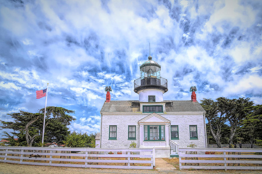 Point Pinos Lighthouse Antiqued Photograph by Barbara Snyder