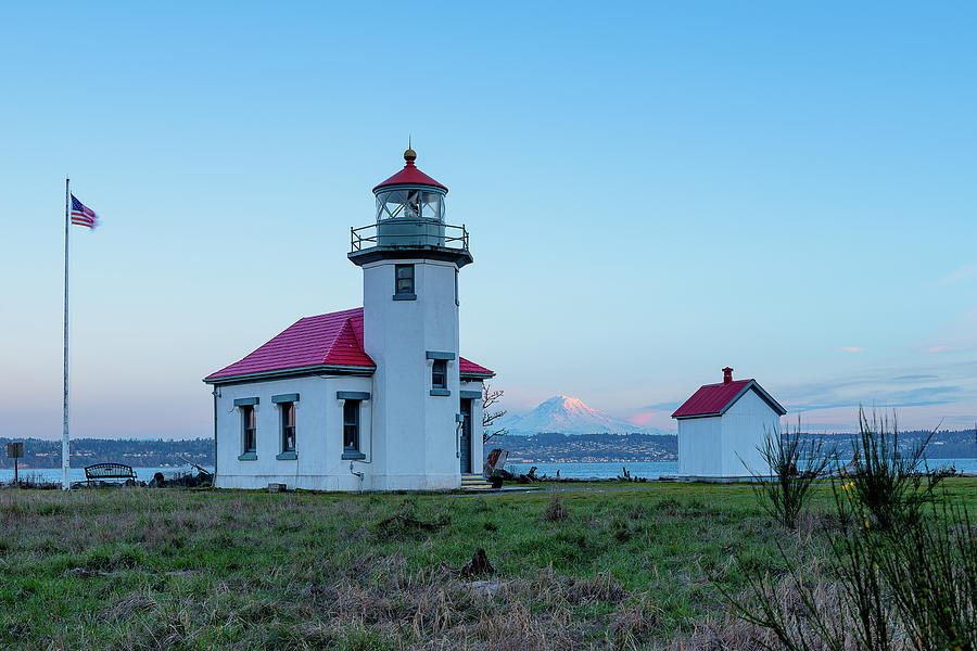 Point Robinson Lighthouse at Maury Island, WA Digital Art by Michael Lee