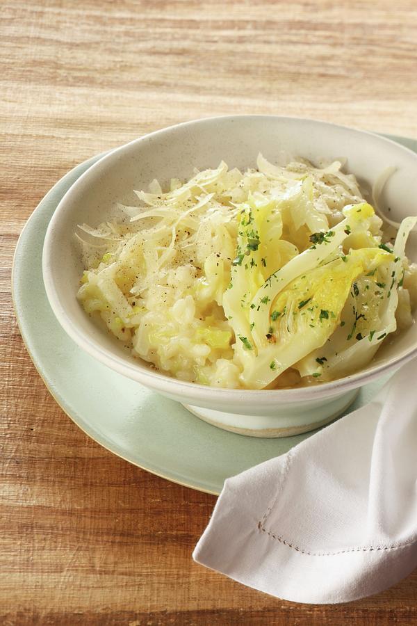 Pointed Cabbage Risotto Photograph by Uwe Bender