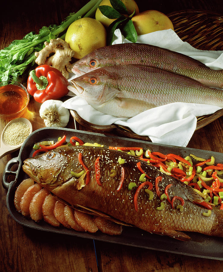 Poisson Au Pamplemousse Fish And Grapefruit Photograph by Hussenot Photocuisine Fine Art America