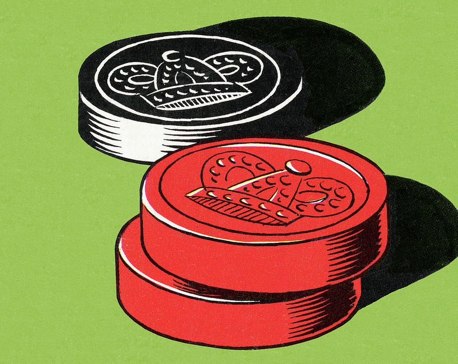 Las Vegas Drawing - Poker Chips by CSA Images