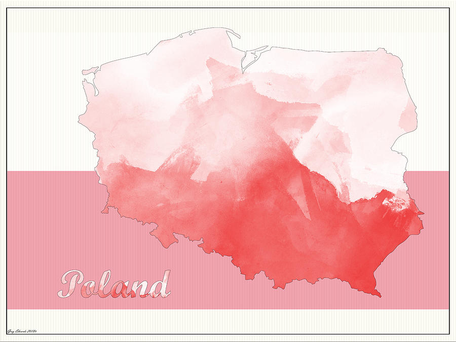 Poland Map Style 2 Drawing by Greg Edwards Fine Art America
