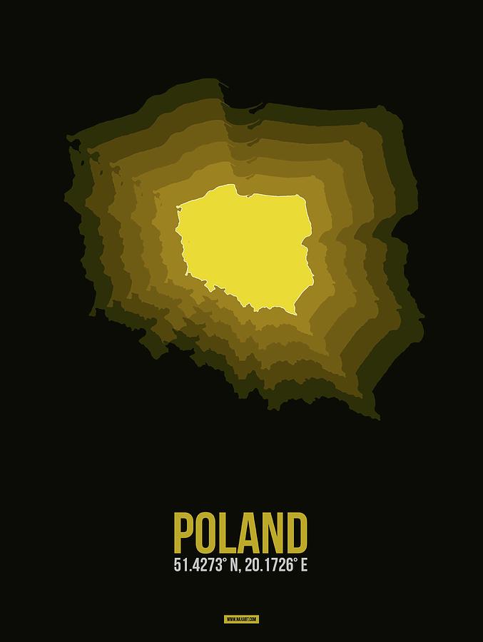 Map Of Poland Digital Art - Poland Radiant Map II by Naxart Studio Map Of Poland Digital Art - Poland Radiant Map II by Naxart Studio