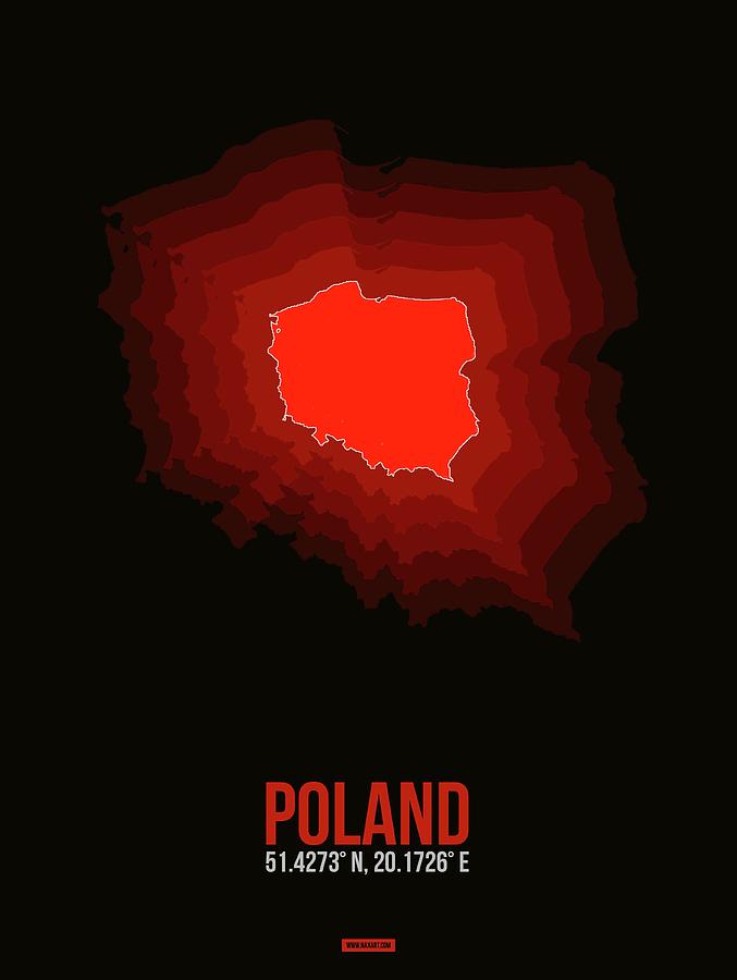 Map Of Poland Digital Art - Poland Radiant Map 3 by Naxart Studio Map Of Poland Digital Art - Poland Radiant Map 3 by Naxart Studio