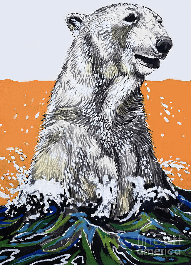 Polar Bear Painting by English School