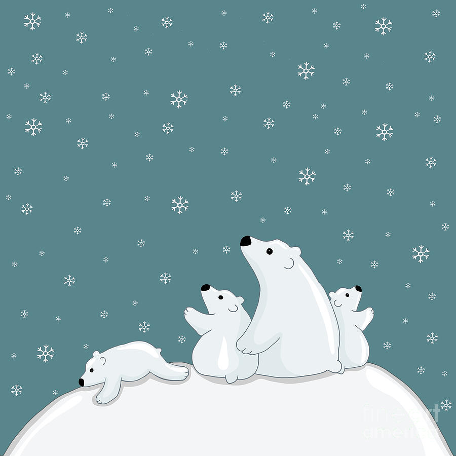 Polar Bear Family Digital Art by Valentina Hramov - Fine Art America