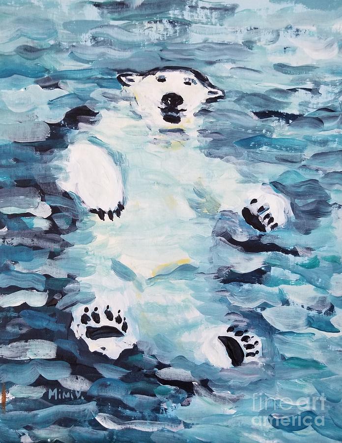 Polar Bear Painting by Maria Langgle