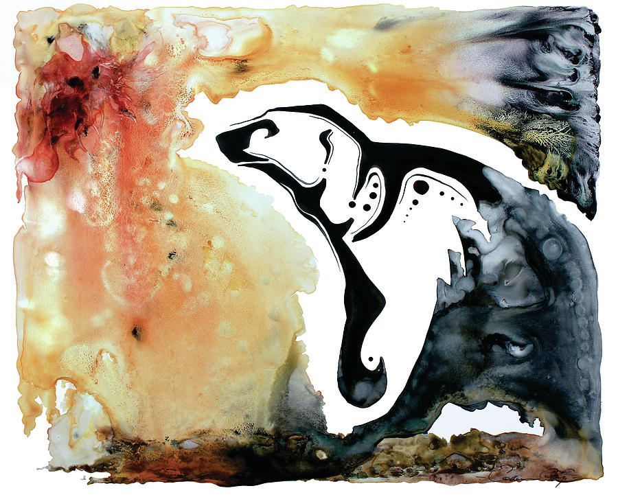 Polar Bear Painting - Polar Bear Talks To The Sun by Colleen Gray