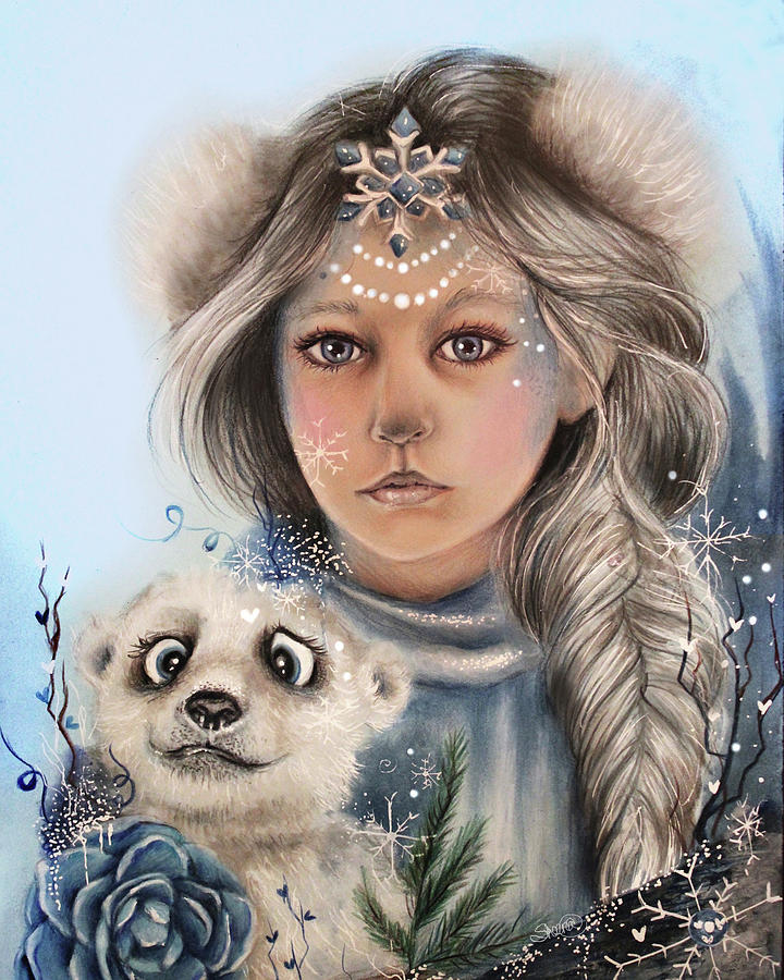 Animal Mixed Media - Polar Precious - Only Friend In The World by Sheena Pike Art And Illustration