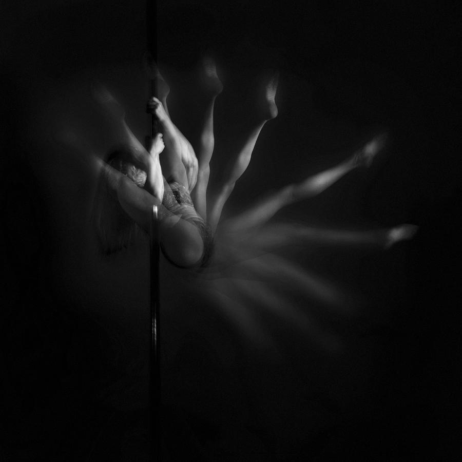Strobe Photograph - Pole Dancer by Xavier Garci