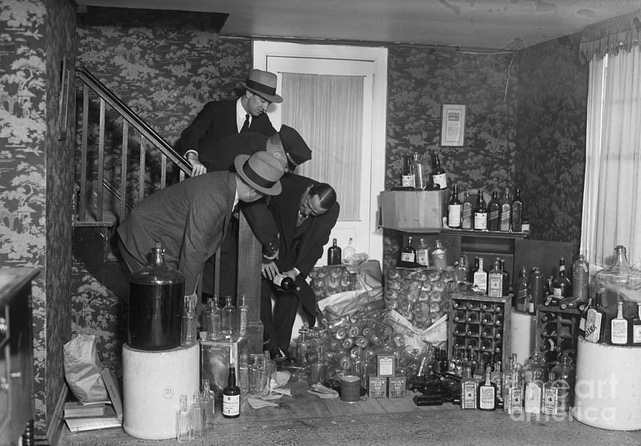 Police Raid Mans Home For Alcohol Photograph by Bettmann