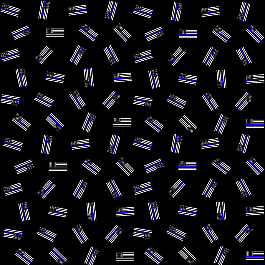 Police Thin Blue Line Flag Pattern Digital Art by Jared Davies
