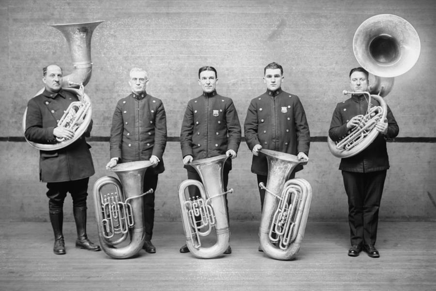 Police Tuba Quartet Painting by 