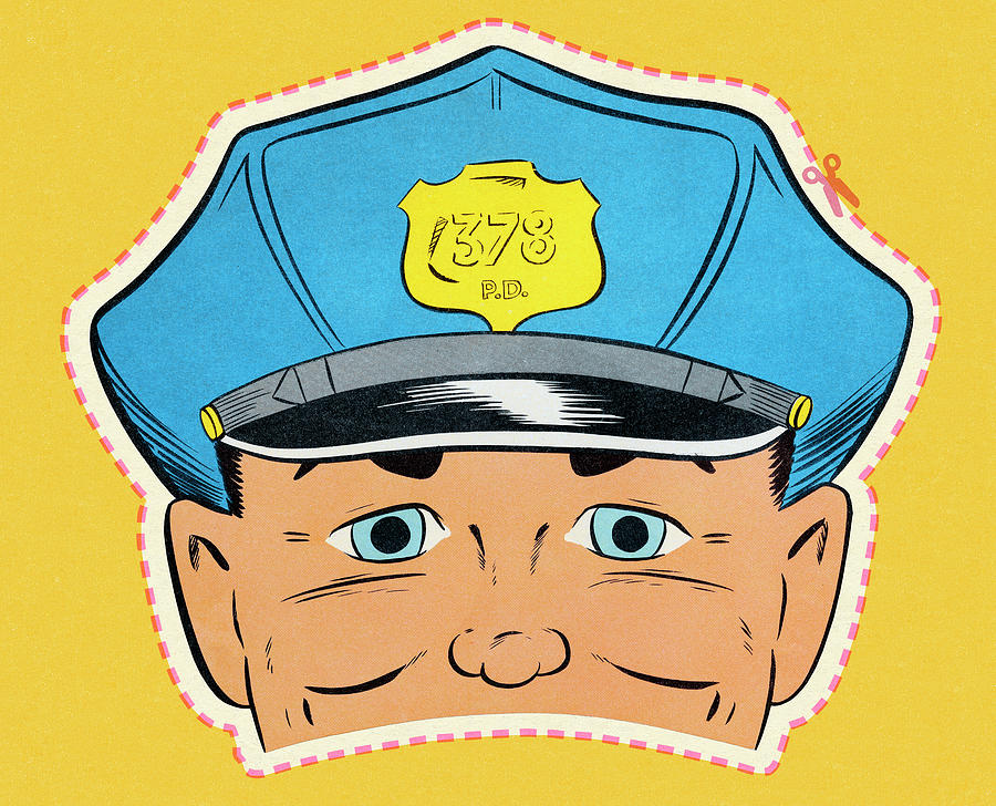 Halloween Drawing - Policeman Mask by CSA Images