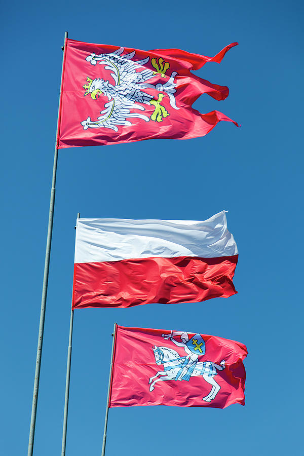 Polish and Lithuanian Flags Photograph by Ramunas Bruzas