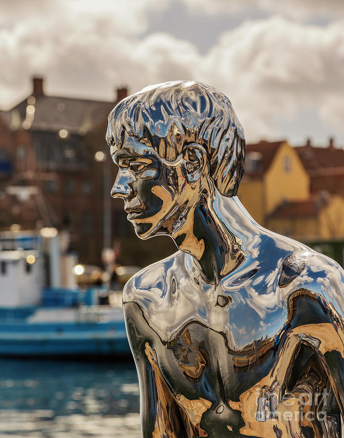 Polished metal statue Denmark Photograph by Sophie McAulay