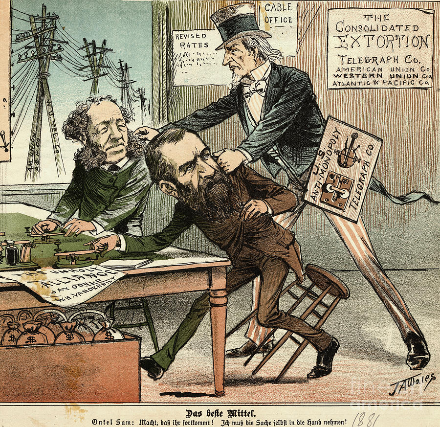 Political Cartoon Targeting Telegraphs Photograph by Bettmann