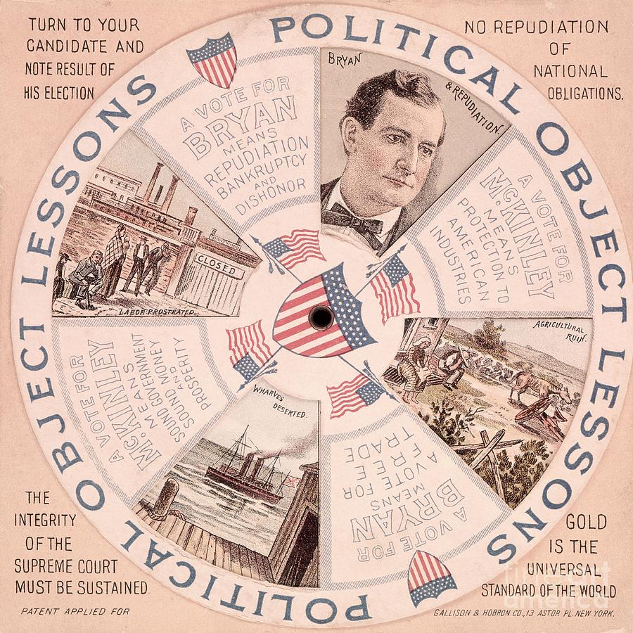 political Object Lessons, American Presidential Campaign Poster For William Mckinley Drawing by American School