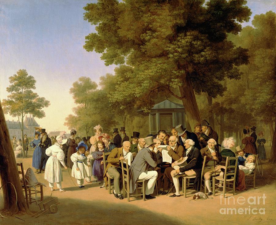 Politicians In The Tuileries Gardens, 1832 Painting by Louis Leopold Boilly
