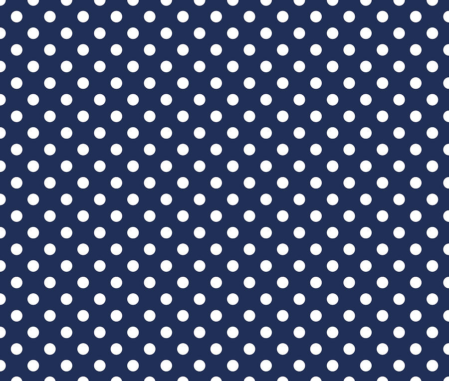 Polka Dot White On Navy Digital Art by Megan Miller - Fine Art America