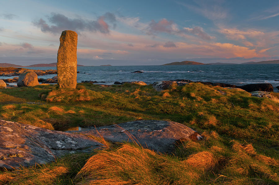 Pollachar Standing Stone, South Uist, Scotland Photograph by David Ross