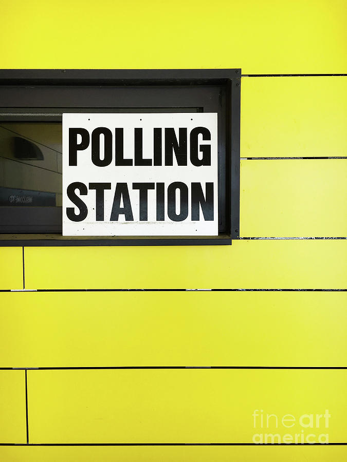 Polling station sign Photograph by Tom Gowanlock