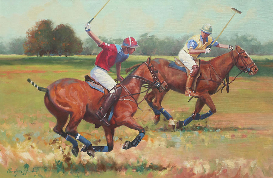Polo Ponies Painting by Carolyne Hawley
