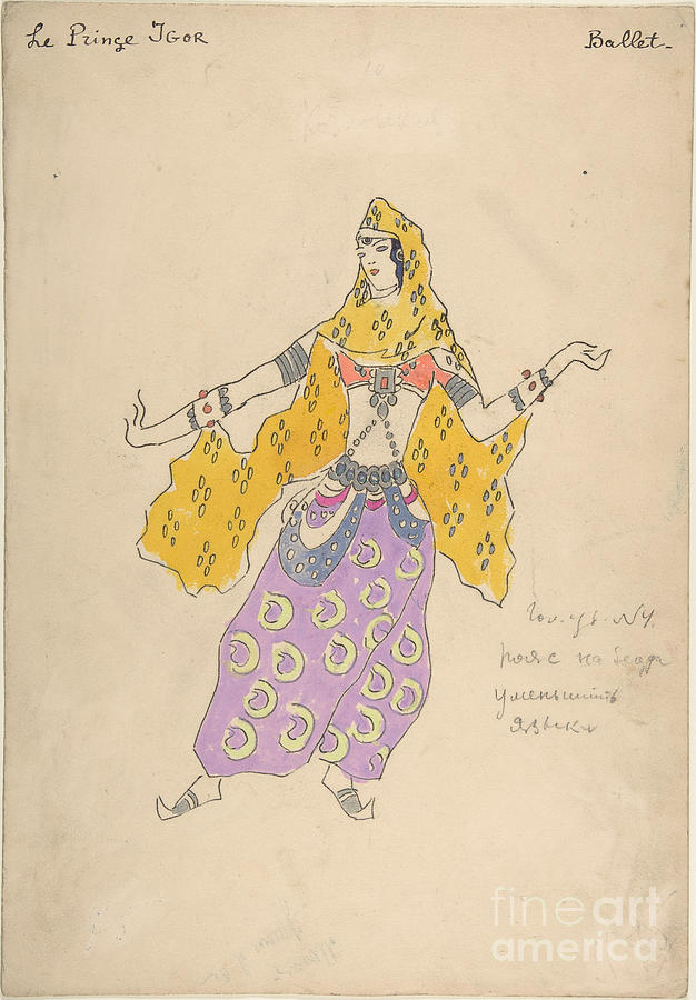 Polovtsian Girl. Costume Design Drawing by Heritage Images