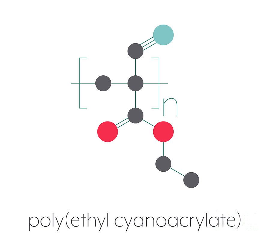 Ethyl Photograph - Polyethyl Cyanoacrylate Polymer Chemical Structure by Molekuul/science Photo Library