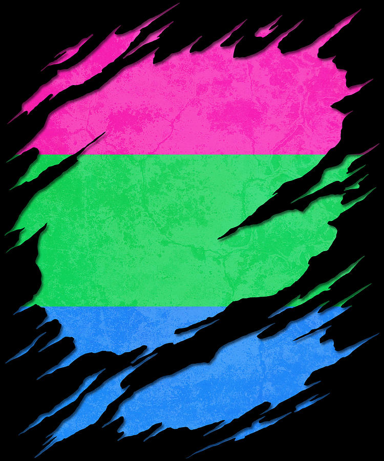 Polysexual Pride Flag Ripped Reveal Digital Art by Patrick Hiller