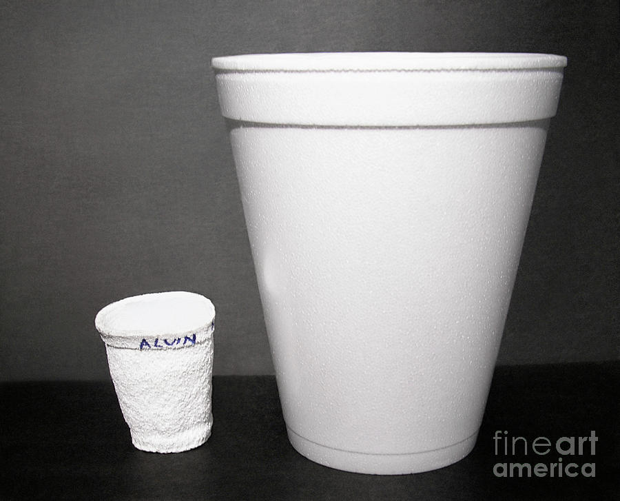 Cup Photograph - Polystyrene Cup Deformed By High Pressure by Dr Ken Macdonald/science Photo Library