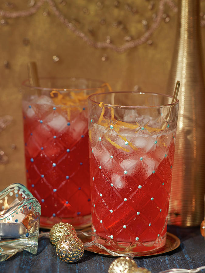 Pomegranate And Orange Cocktaisl With Gin christmas Photograph by Jan-peter Westermann