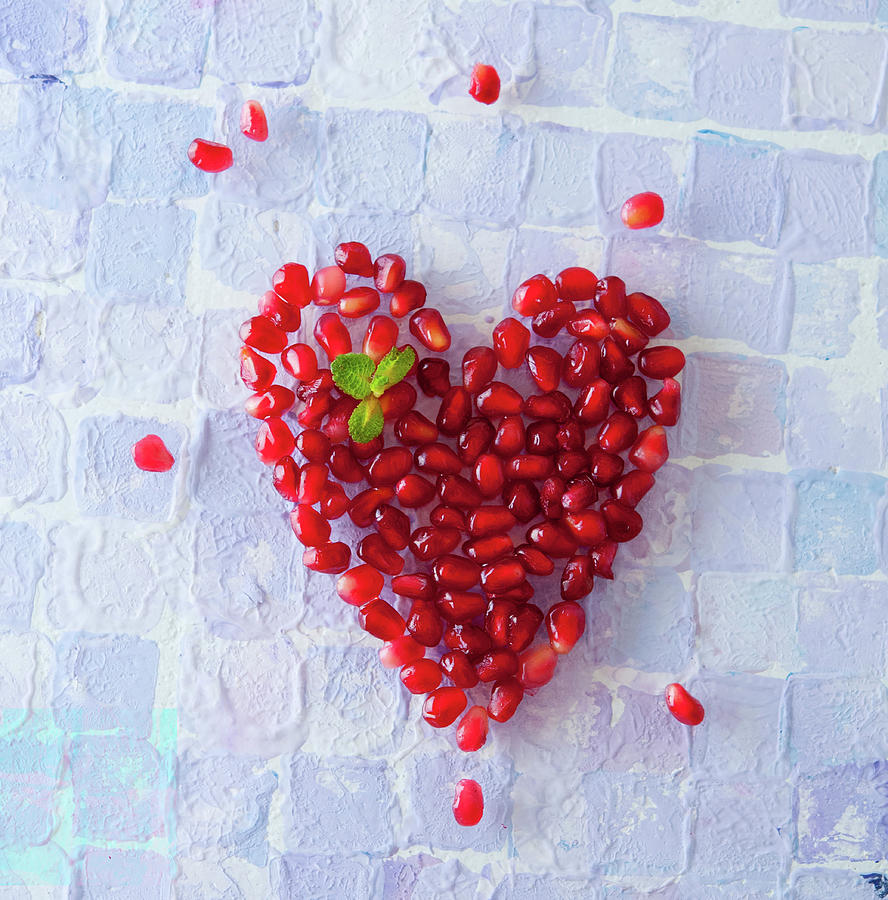 Pomegranate Heart On White Background Photograph by Udo Einenkel - Pixels