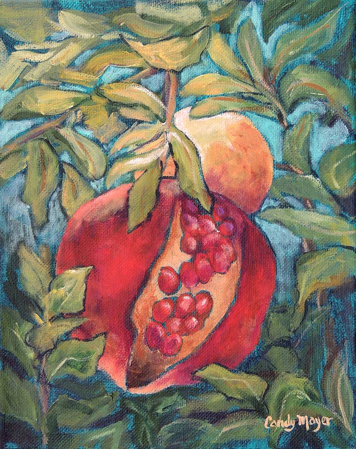 Pomegranates Painting by Candy Mayer