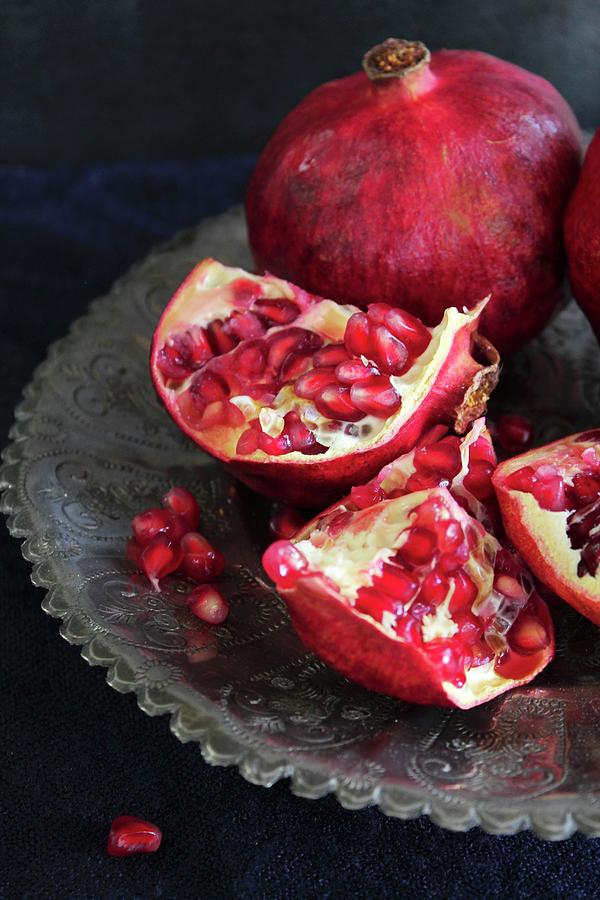Pomegranates, Whole And Cut Open Photograph by Patricia Miceli