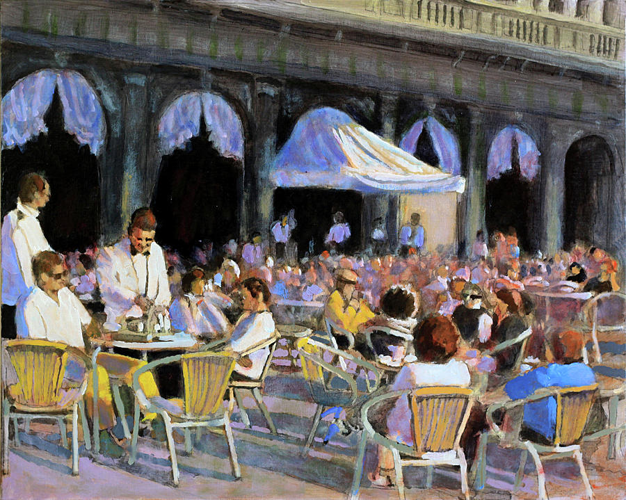 Pomeriggio Al Kaffe Florian Painting by David Zimmerman