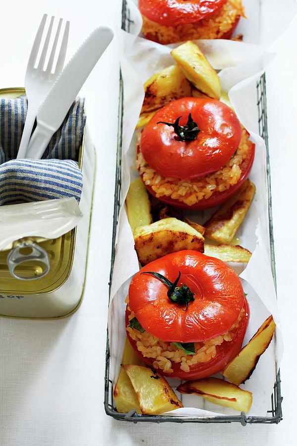 Pomodori Al Riso tomatoes Filled With Rice, Italy Photograph by Marie Sjoberg